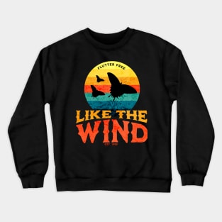 Flutter Free, Like the wind - Retro Vintage Sunset Of Butterflies Crewneck Sweatshirt